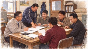 장부와 종자·도정·영업·주문 자료를 두고 역할을 나누는 배병희와 다섯 아들